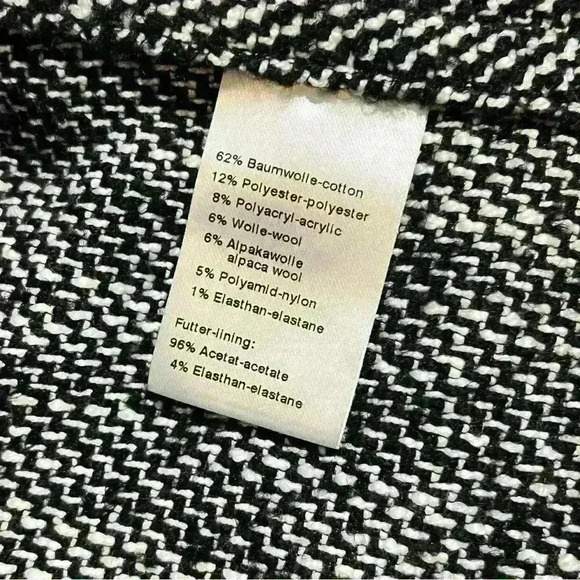 NWT AKRIS Punto Black & White Tweed Fringed Waterfall Front Open Jacket 6 $1490 - Picture 16 of 16